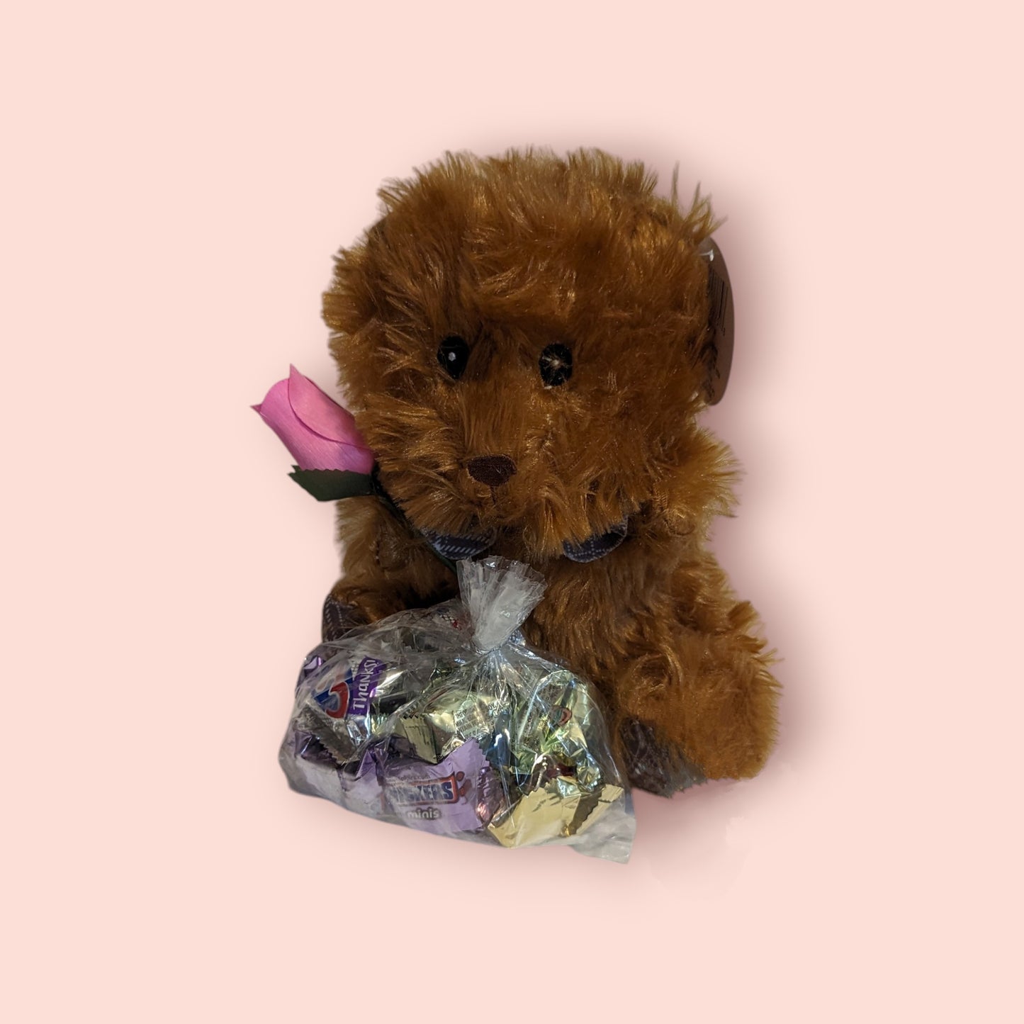 Teddy Bears with wooden rose/bag of candy