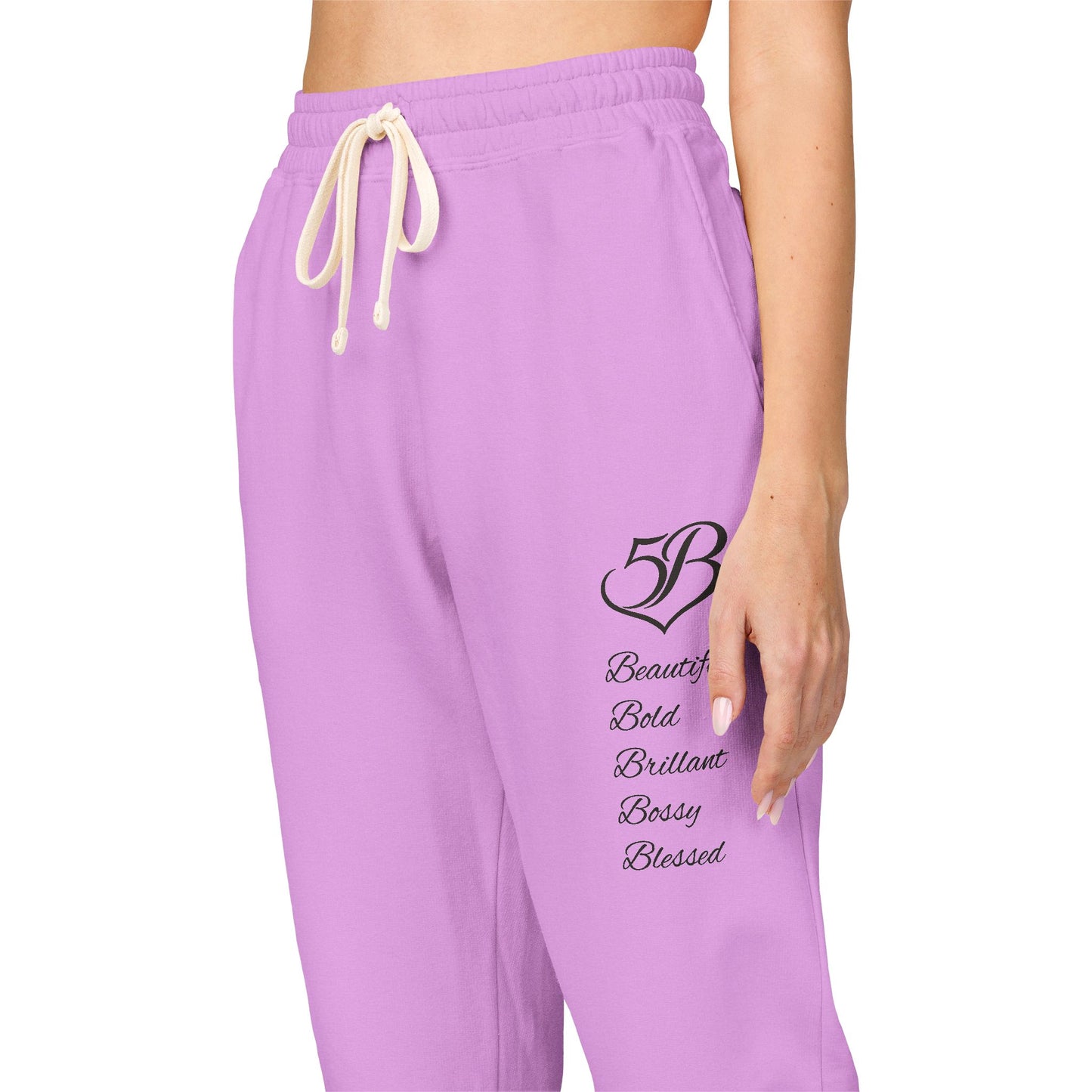 Script Heart Sweatpants — "Always Believe, Choose Peace" Fleece Joggers