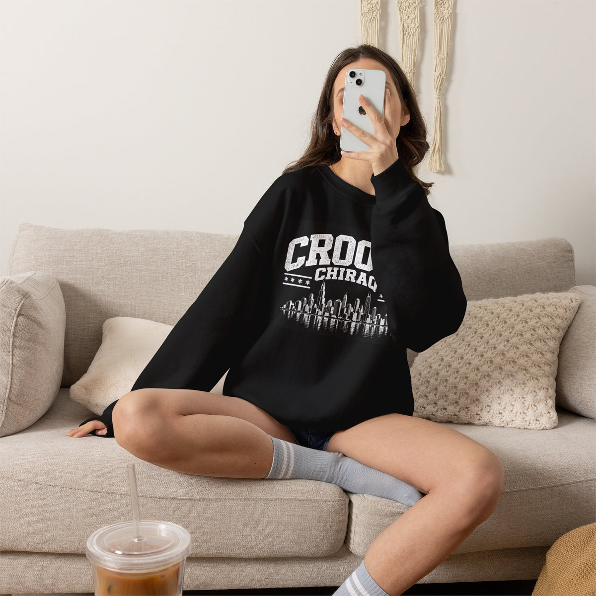 Crooks Chiraq Crewneck Sweatshirt - Urban Chicago Skyline Graphic