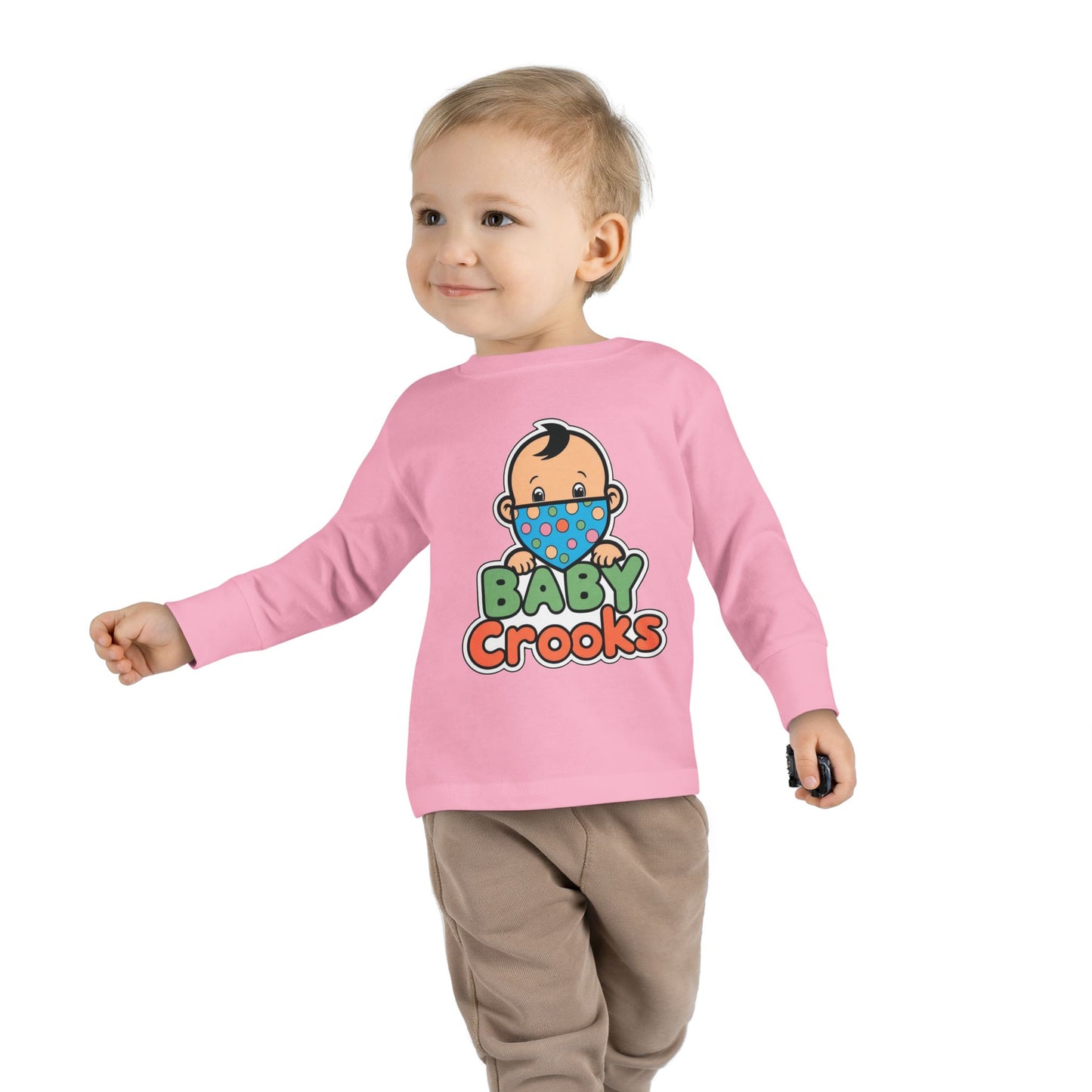 Toddler Long Sleeve Tee — "Baby Crooks" Cute Bandit Baby Graphic