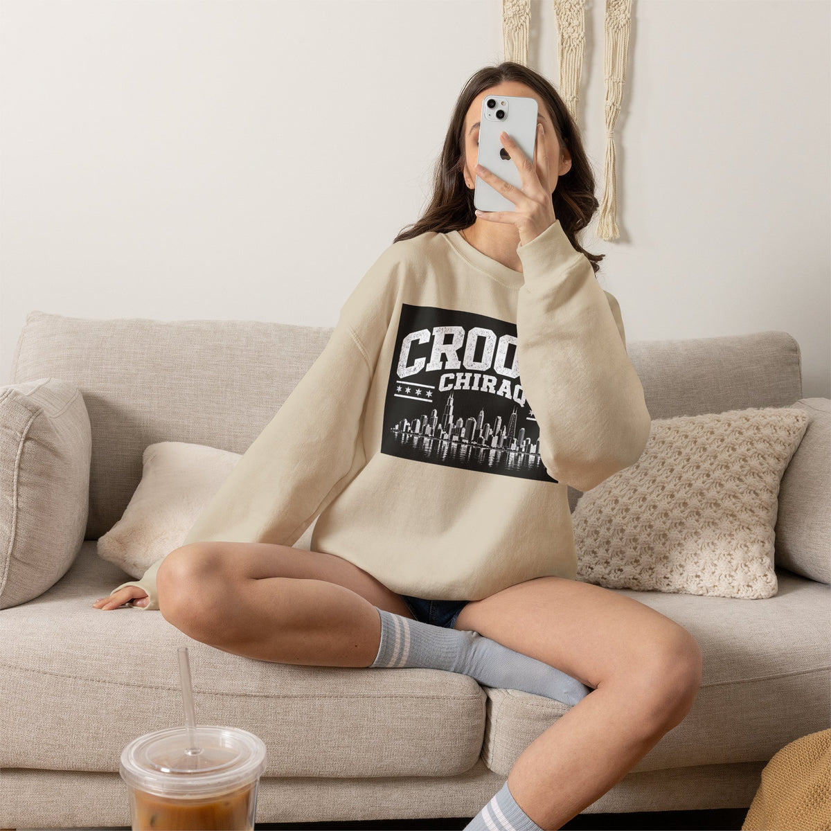 Crooks Chiraq Crewneck Sweatshirt - Urban Chicago Skyline Graphic