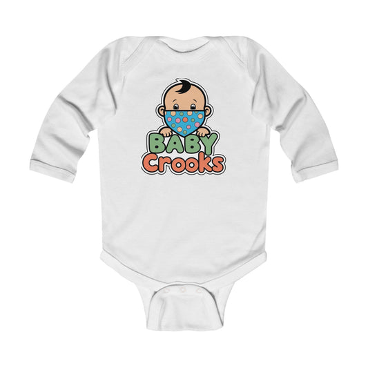 Baby Bodysuit — Cute "Baby Crooks" Cartoon Infant Long-Sleeve Onesie