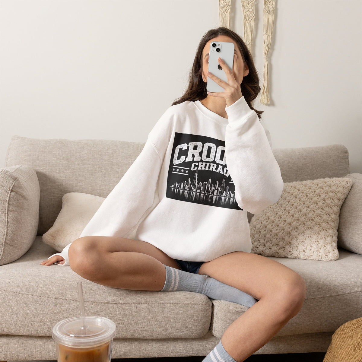 Crooks Chiraq Crewneck Sweatshirt - Urban Chicago Skyline Graphic