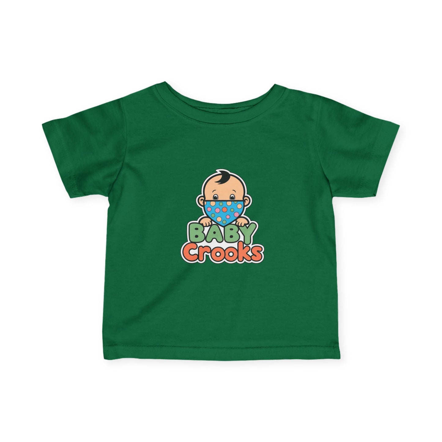 Infant Tee — Cute "Baby Crooks" Cartoon Baby Mask Design