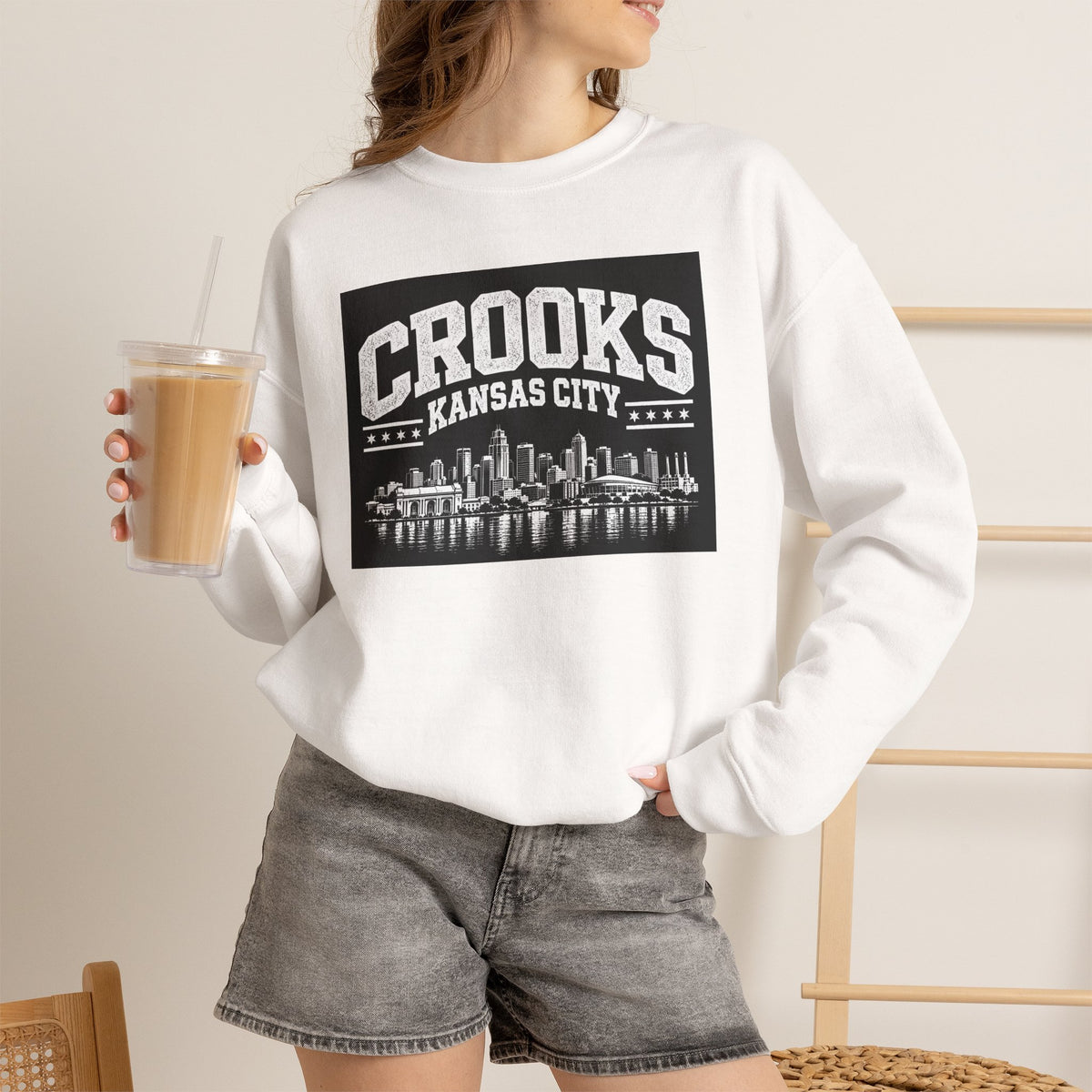 Crooks Kansas City Skyline Crewneck Sweatshirt — Retro Cityscape Pullover