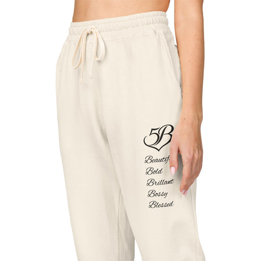 Script Heart Sweatpants — "Always Believe, Choose Peace" Fleece Joggers