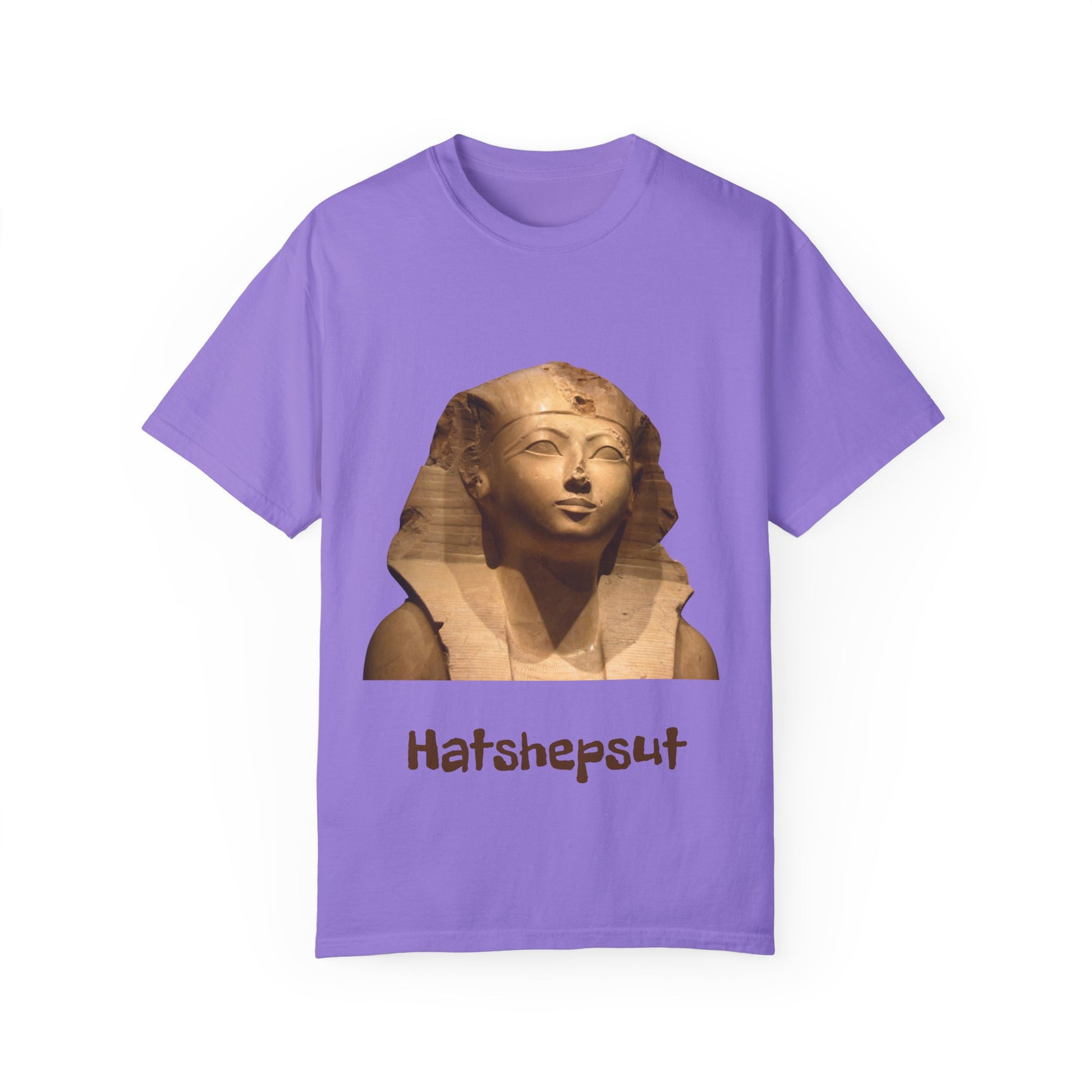 Hatshepsut T-shirt, honoring the powerful female pharaoh with regal design