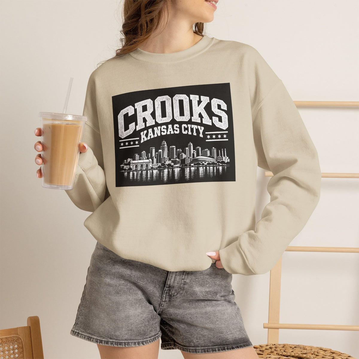 Crooks Kansas City Skyline Crewneck Sweatshirt — Retro Cityscape Pullover