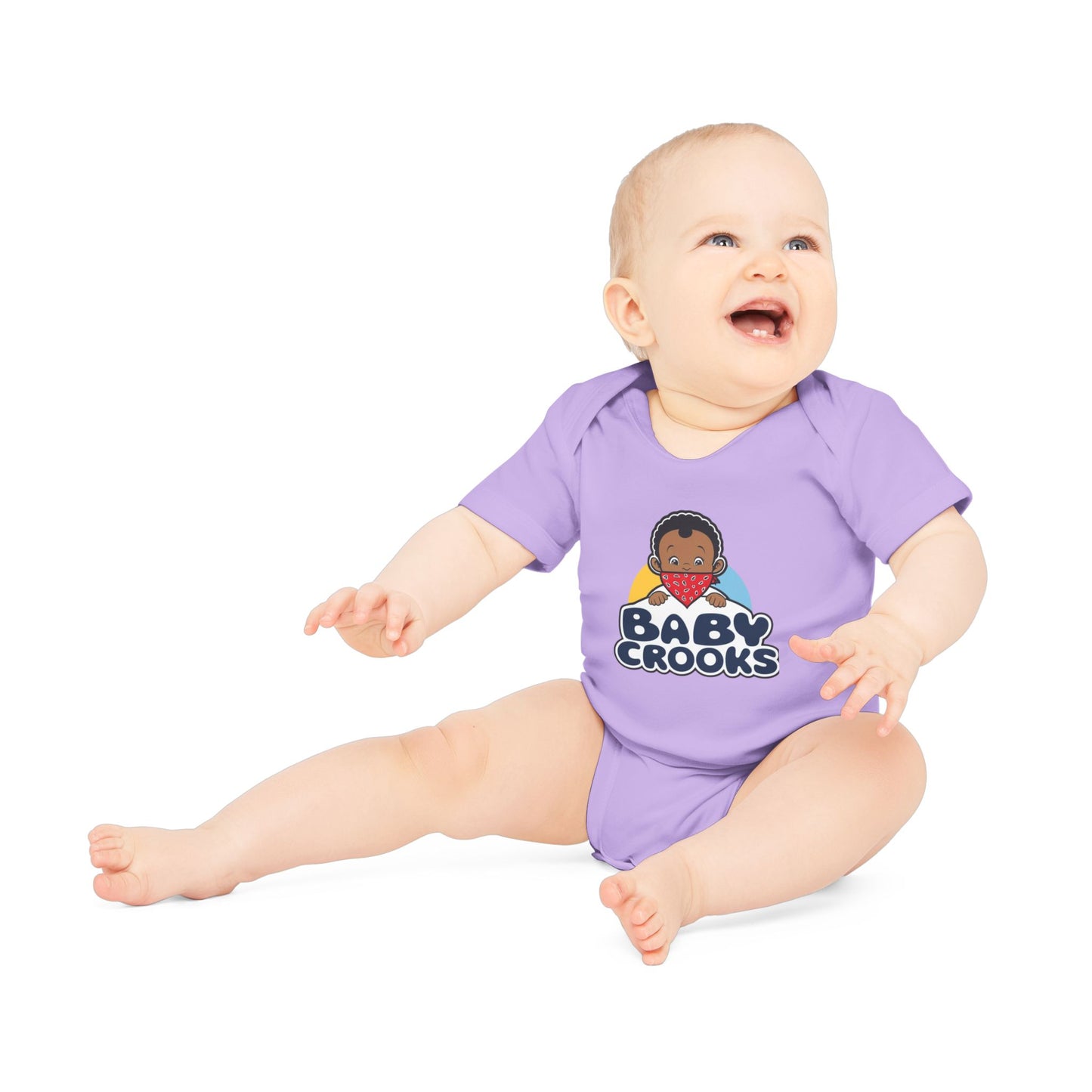 Baby Bodysuit – 'Baby Crooks' Cute Cartoon Infant Onesie (Gender Neutral, Newborn Gift)