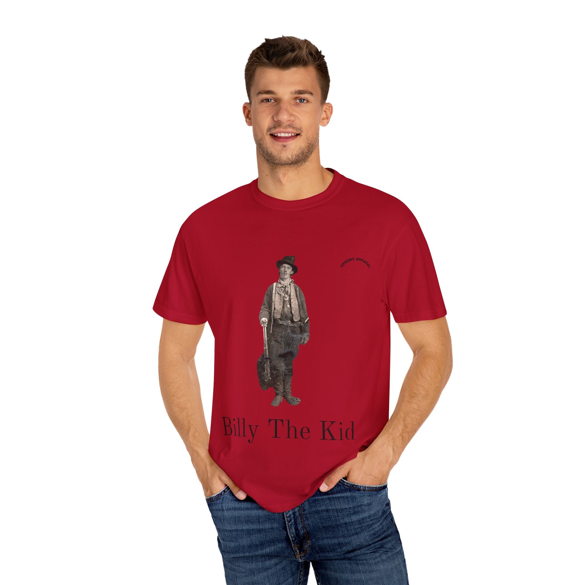 Billy the Kid T-shirt, showcasing an iconic outlaw design inspired by the legendary gunslinger