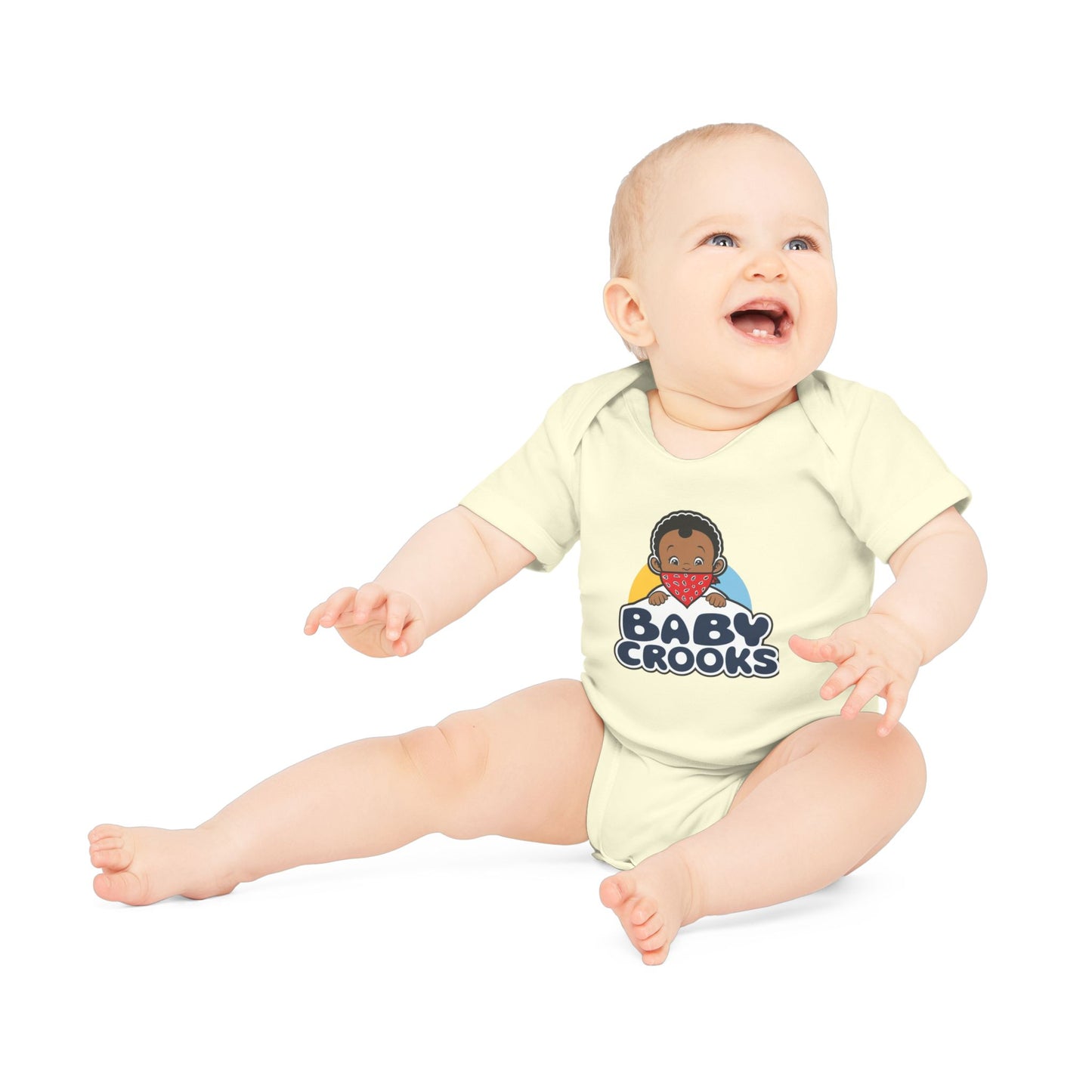 Baby Bodysuit – 'Baby Crooks' Cute Cartoon Infant Onesie (Gender Neutral, Newborn Gift)