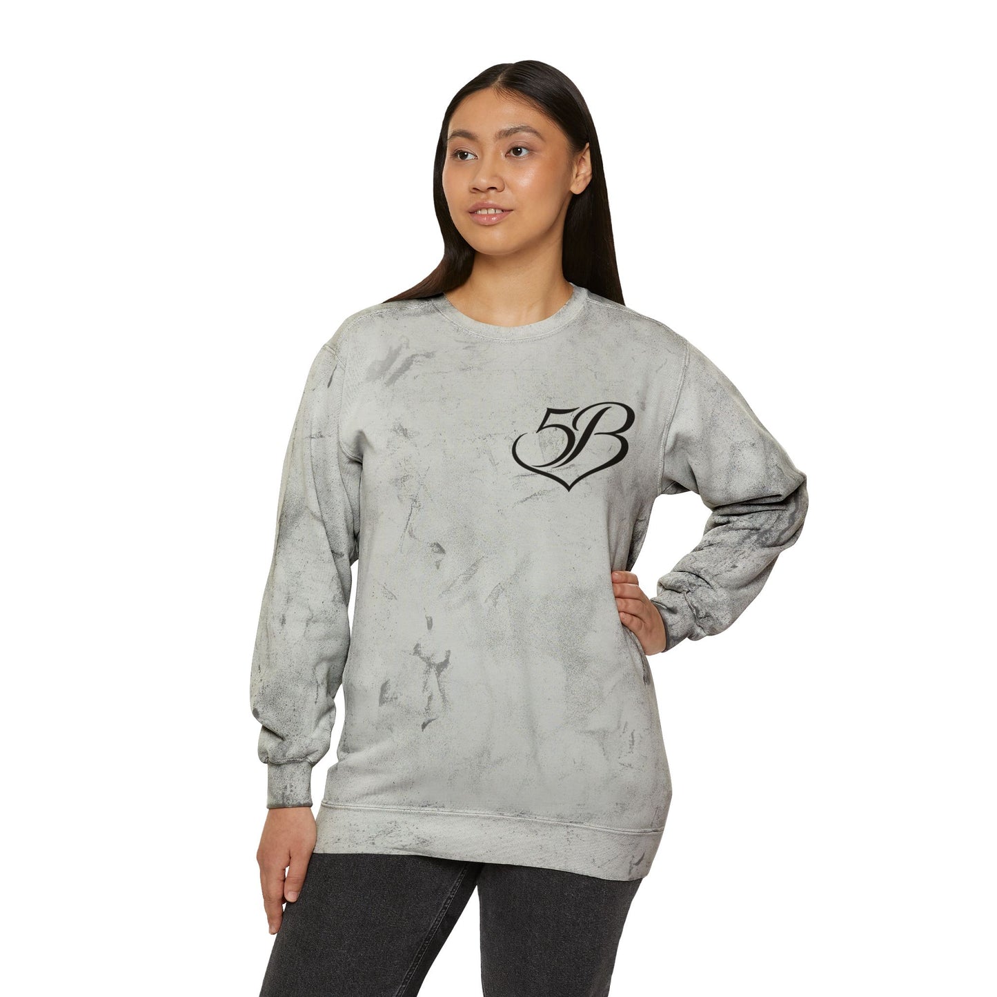 Tie-Dye Crewneck Sweatshirt with Script 'B' Logo — Yellow Color Blast