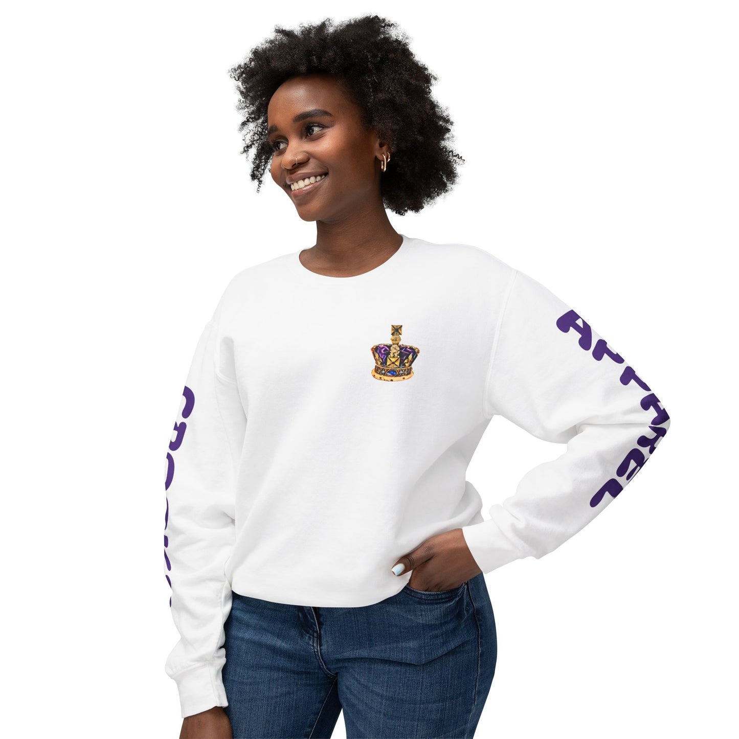 Cozy crewneck with unique graphics, perfect for a casual yet edgy look.