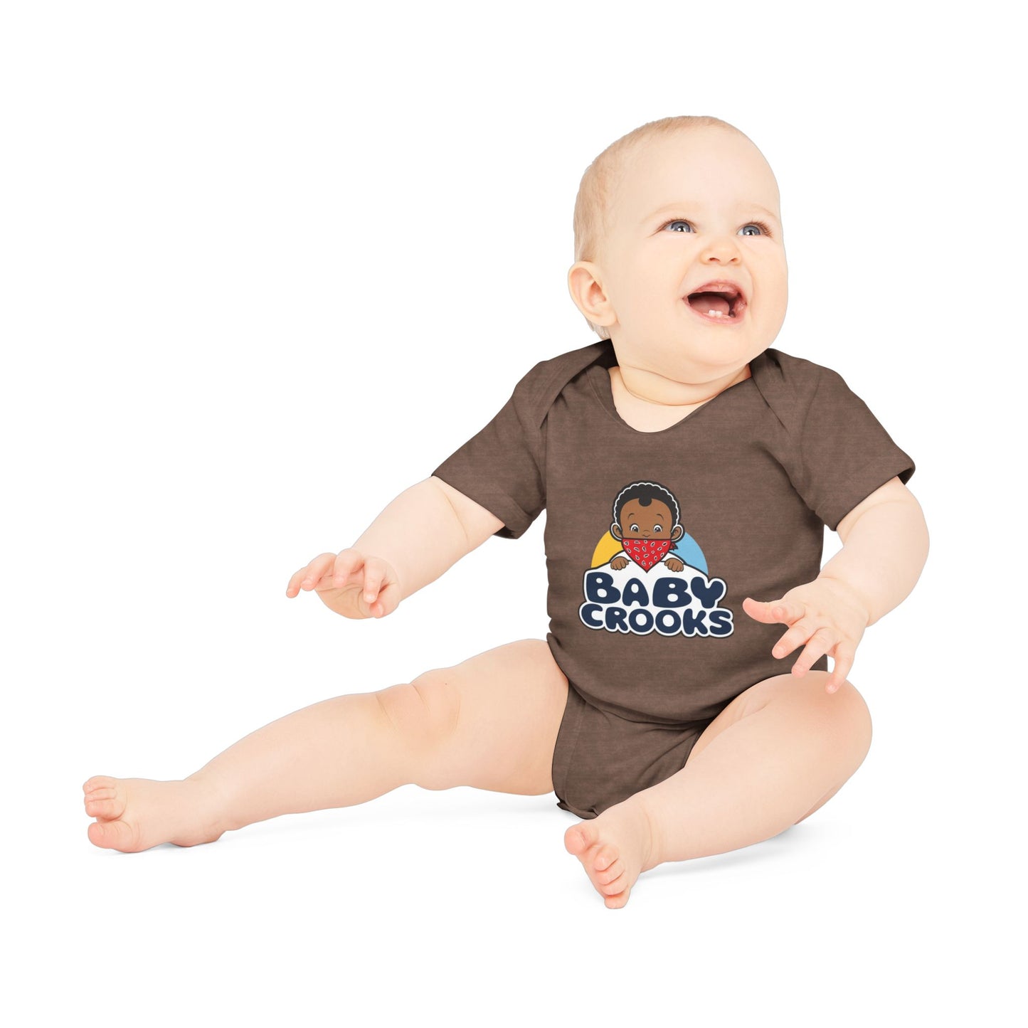 Baby Bodysuit – 'Baby Crooks' Cute Cartoon Infant Onesie (Gender Neutral, Newborn Gift)