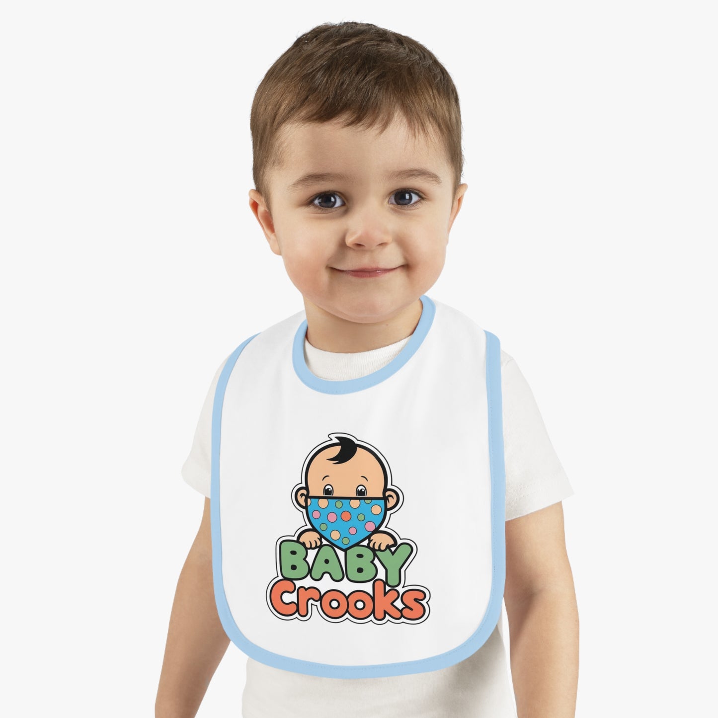 Baby Bib — Cute "Baby Crooks" Cartoon Bandana Baby Bib