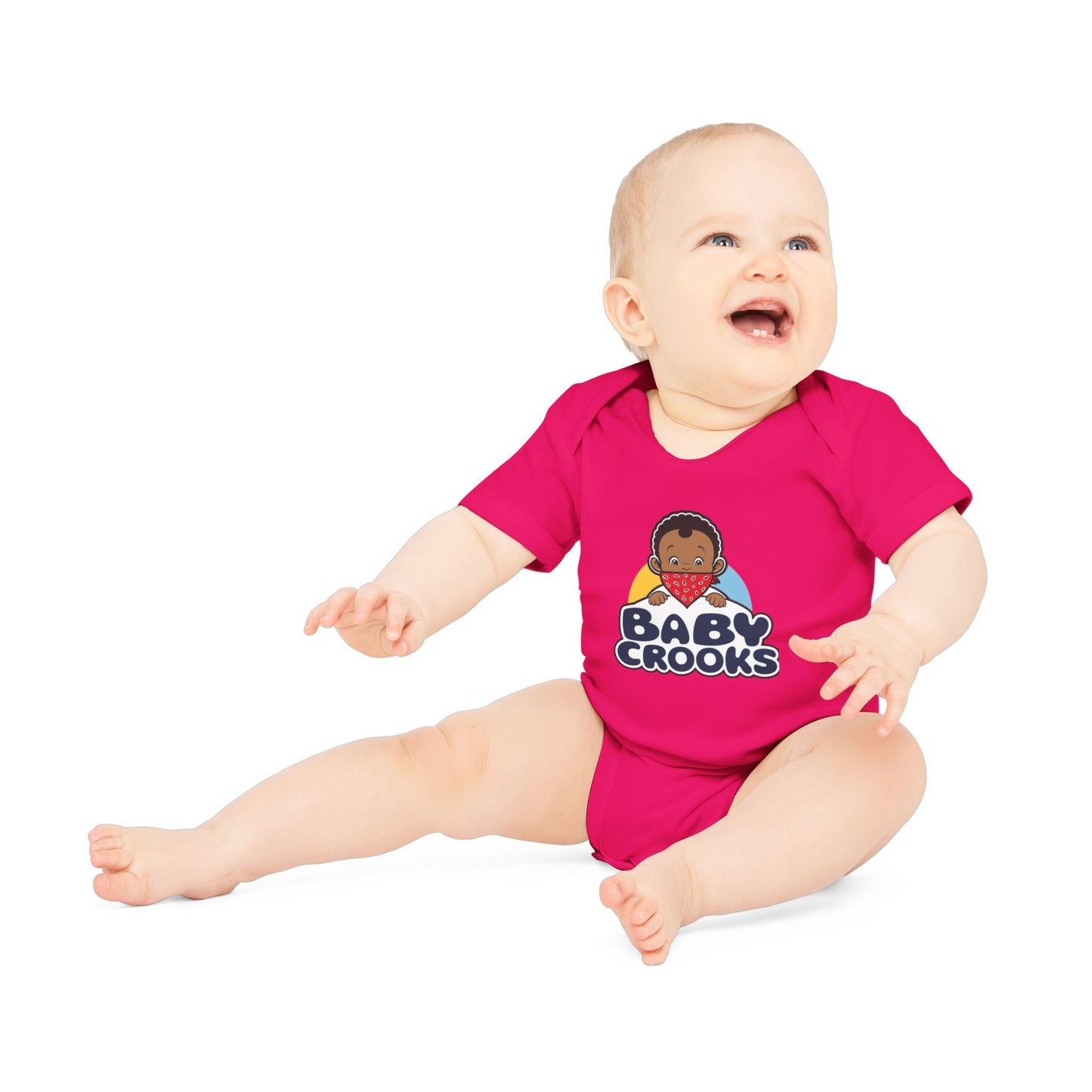 Baby Bodysuit – 'Baby Crooks' Cute Cartoon Infant Onesie (Gender Neutral, Newborn Gift)
