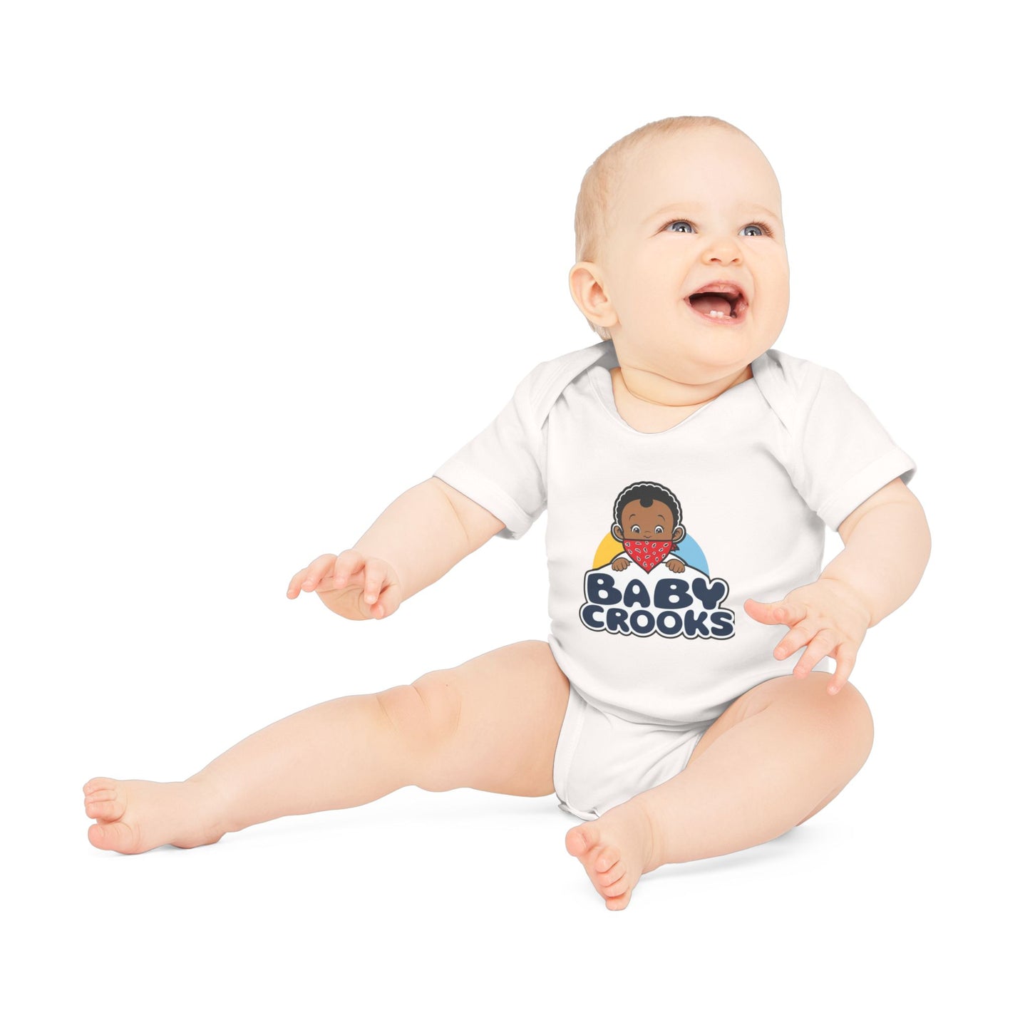Baby Bodysuit – 'Baby Crooks' Cute Cartoon Infant Onesie (Gender Neutral, Newborn Gift)