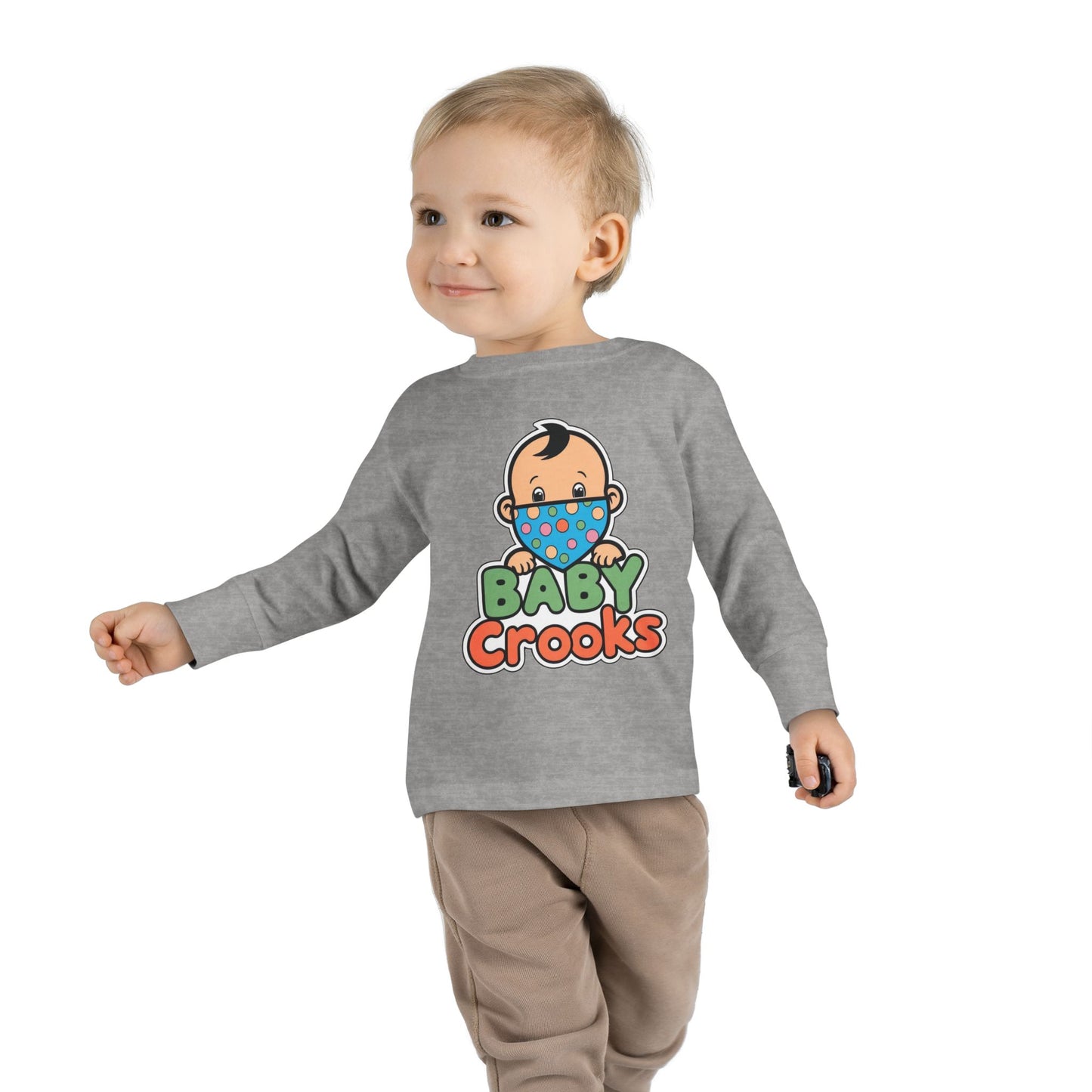 Toddler Long Sleeve Tee — "Baby Crooks" Cute Bandit Baby Graphic