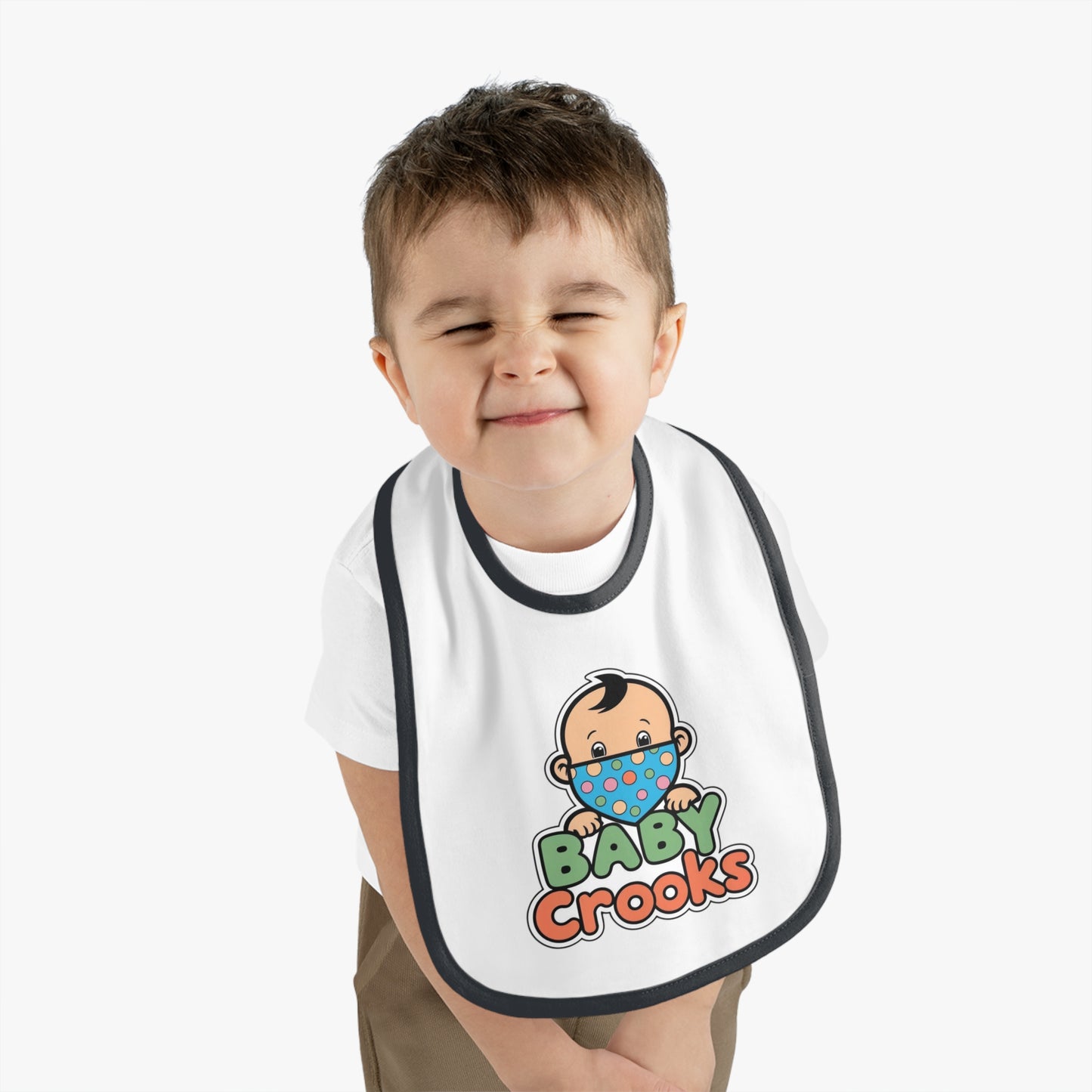 Baby Bib — Cute "Baby Crooks" Cartoon Bandana Baby Bib