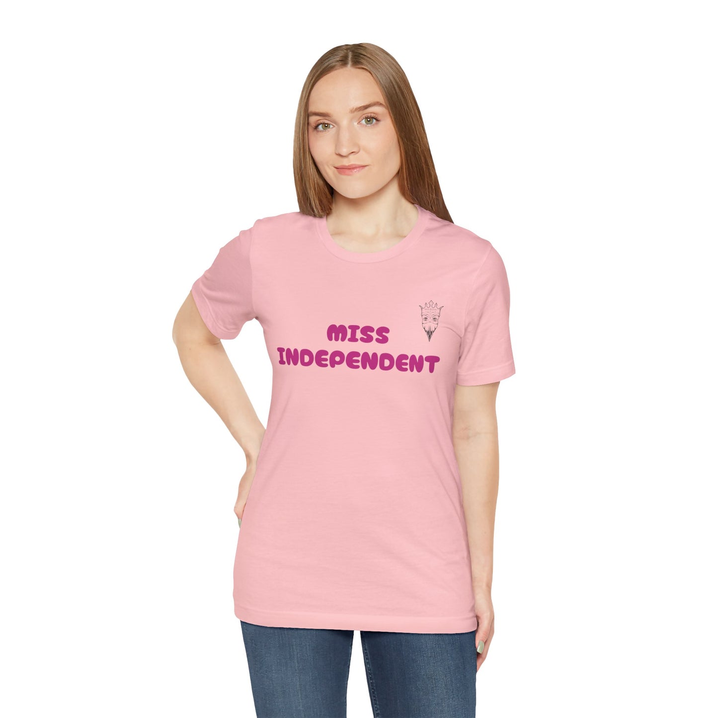 Miss Independent jersey t-shirt, bold urban style