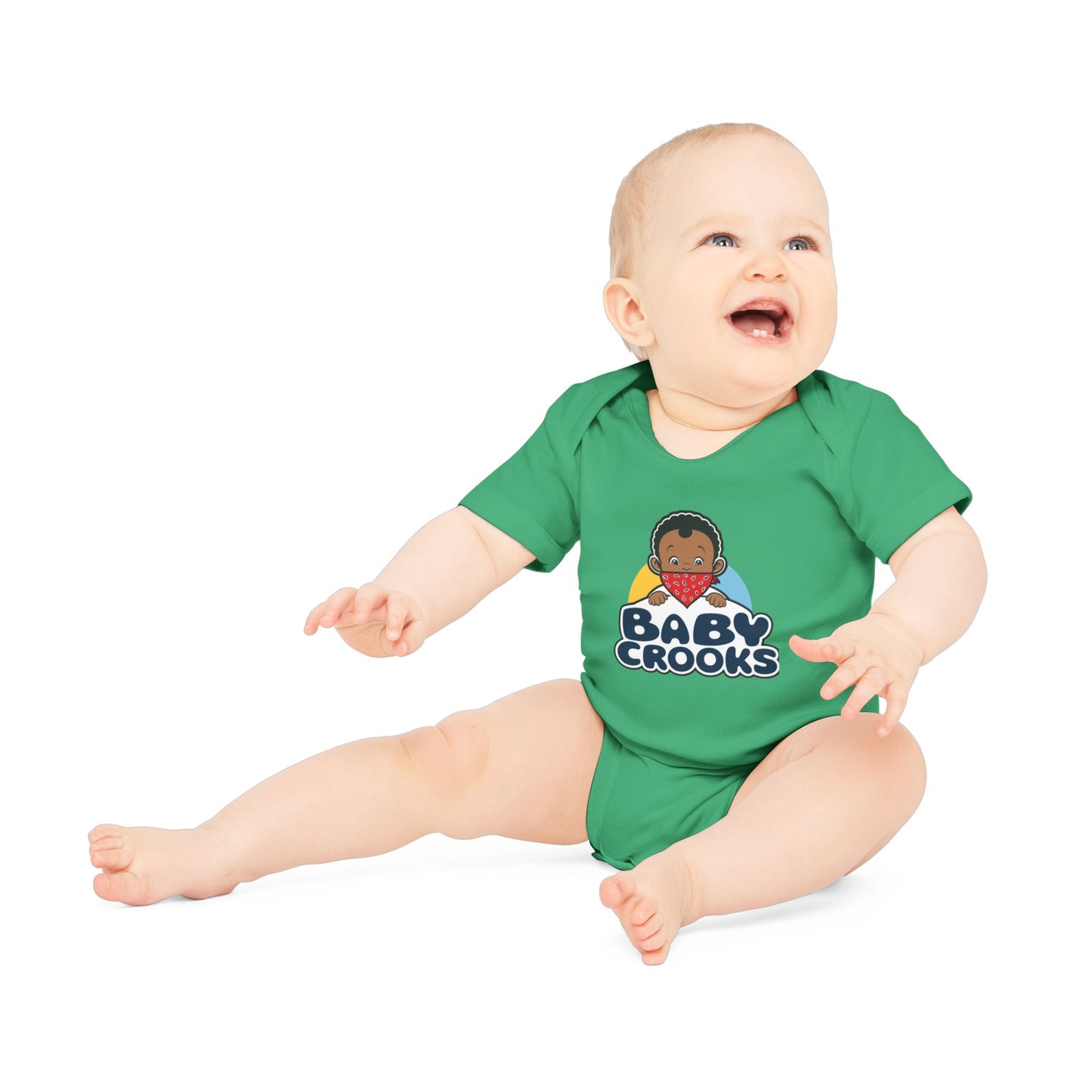 Baby Bodysuit – 'Baby Crooks' Cute Cartoon Infant Onesie (Gender Neutral, Newborn Gift)