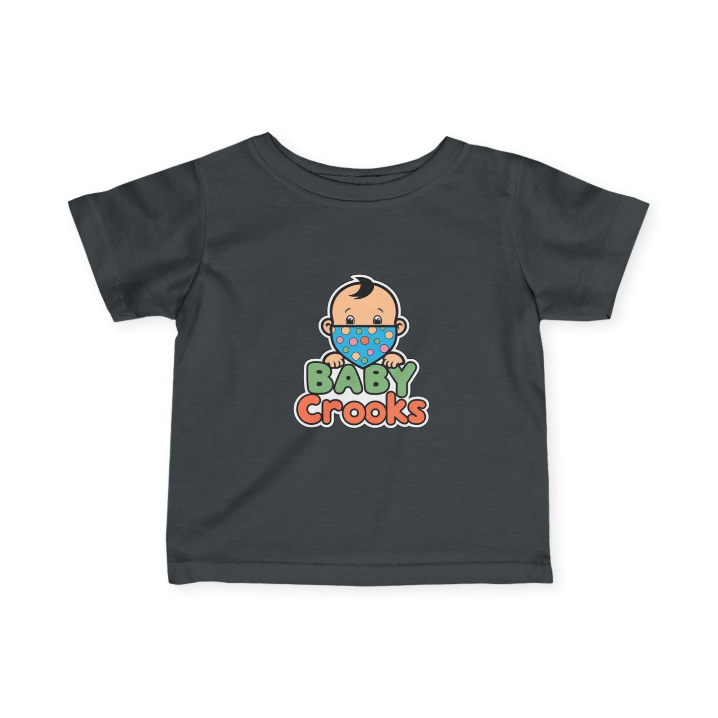 Infant Tee — Cute "Baby Crooks" Cartoon Baby Mask Design