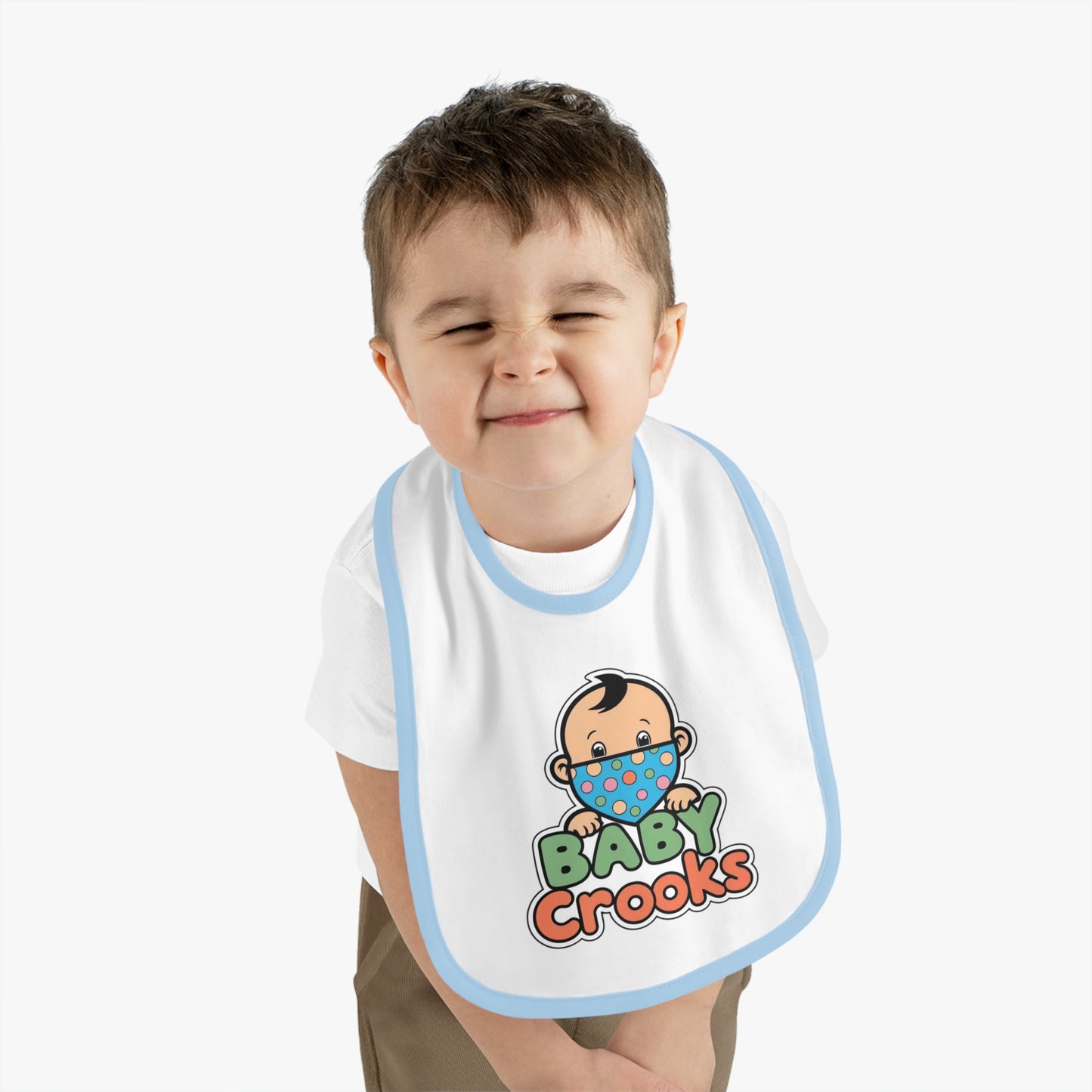 Baby Bib — Cute "Baby Crooks" Cartoon Bandana Baby Bib