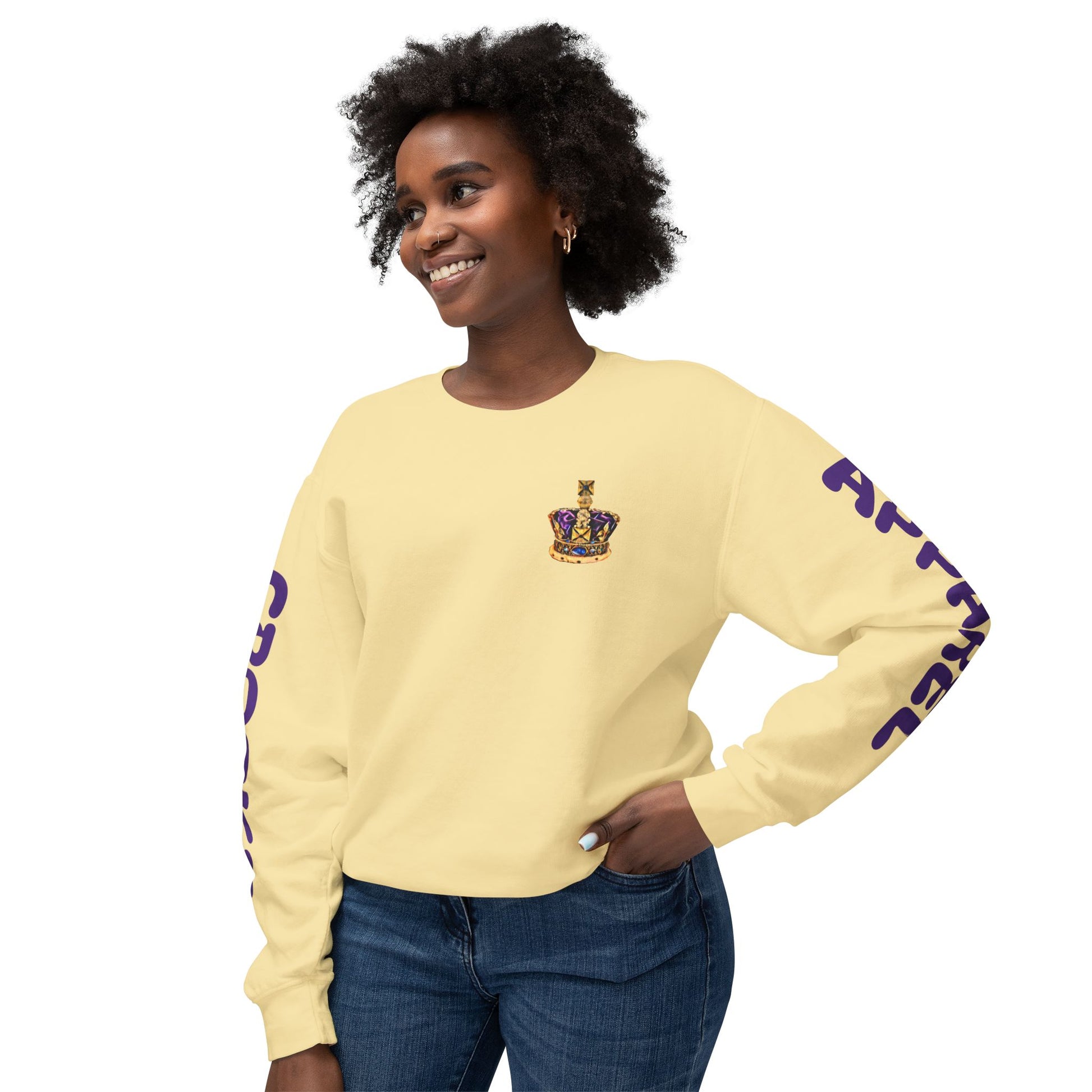 Cozy crewneck with unique graphics, perfect for a casual yet edgy look.