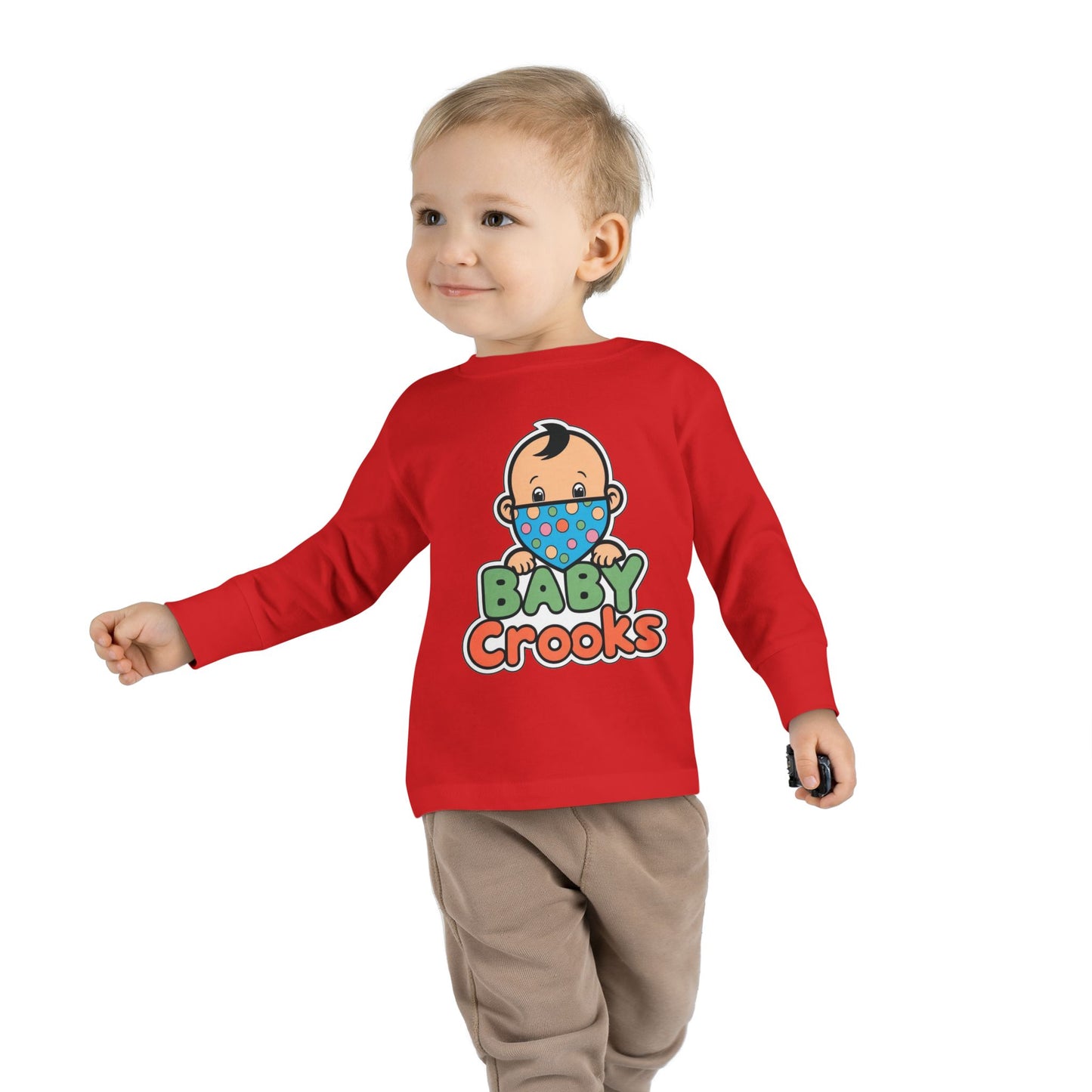 Toddler Long Sleeve Tee — "Baby Crooks" Cute Bandit Baby Graphic