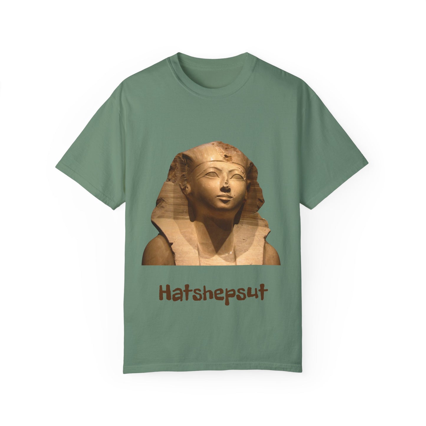 Hatshepsut T-shirt, honoring the powerful female pharaoh with regal design
