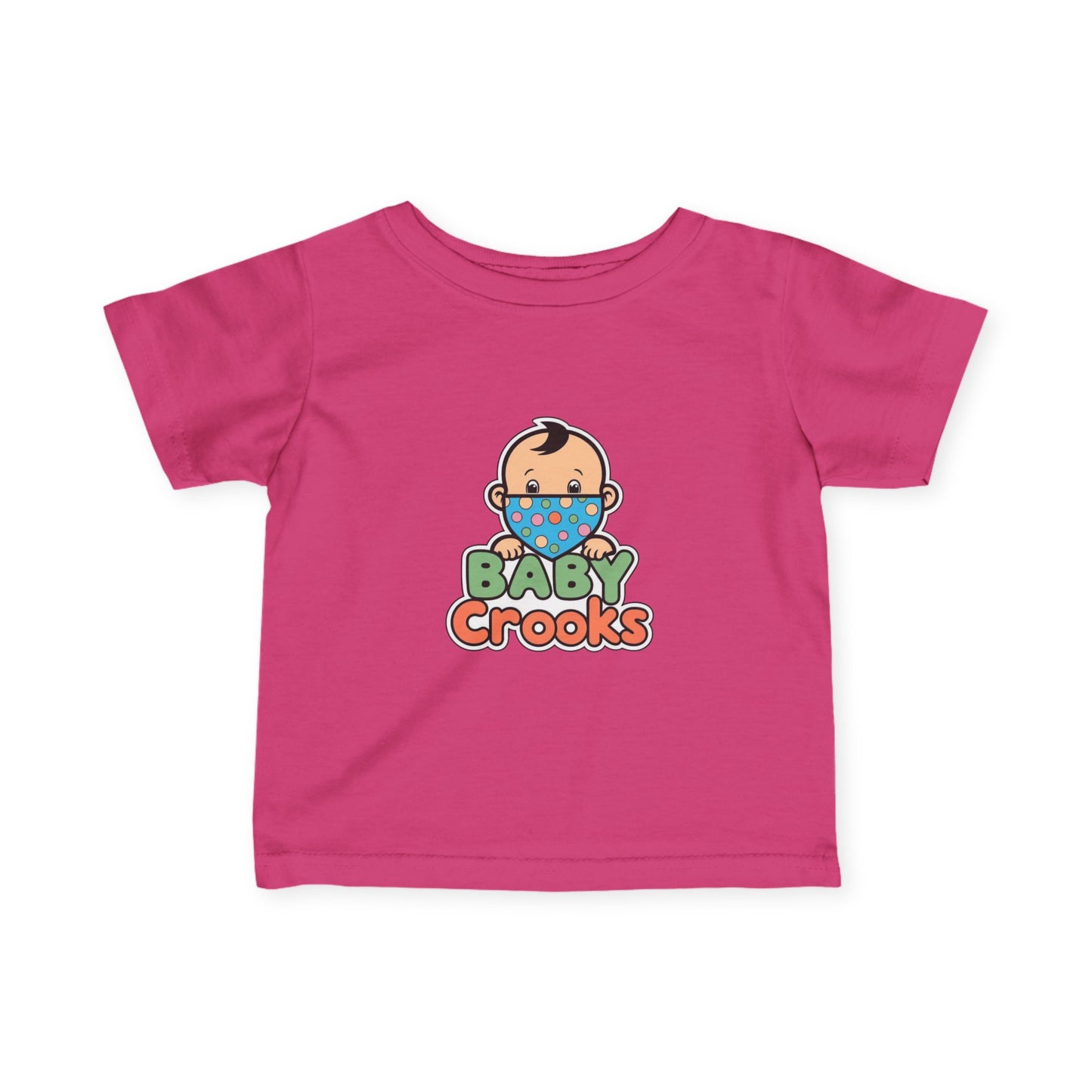 Infant Tee — Cute "Baby Crooks" Cartoon Baby Mask Design