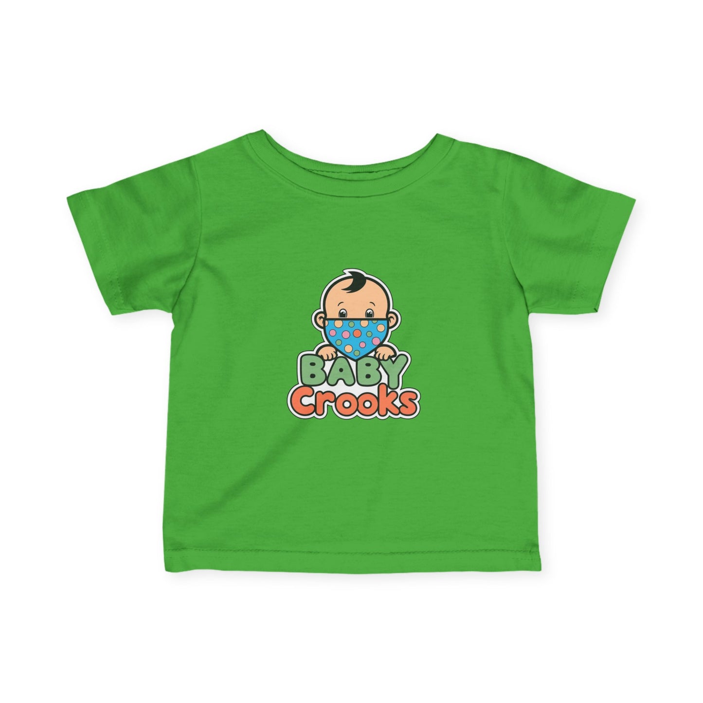 Infant Tee — Cute "Baby Crooks" Cartoon Baby Mask Design