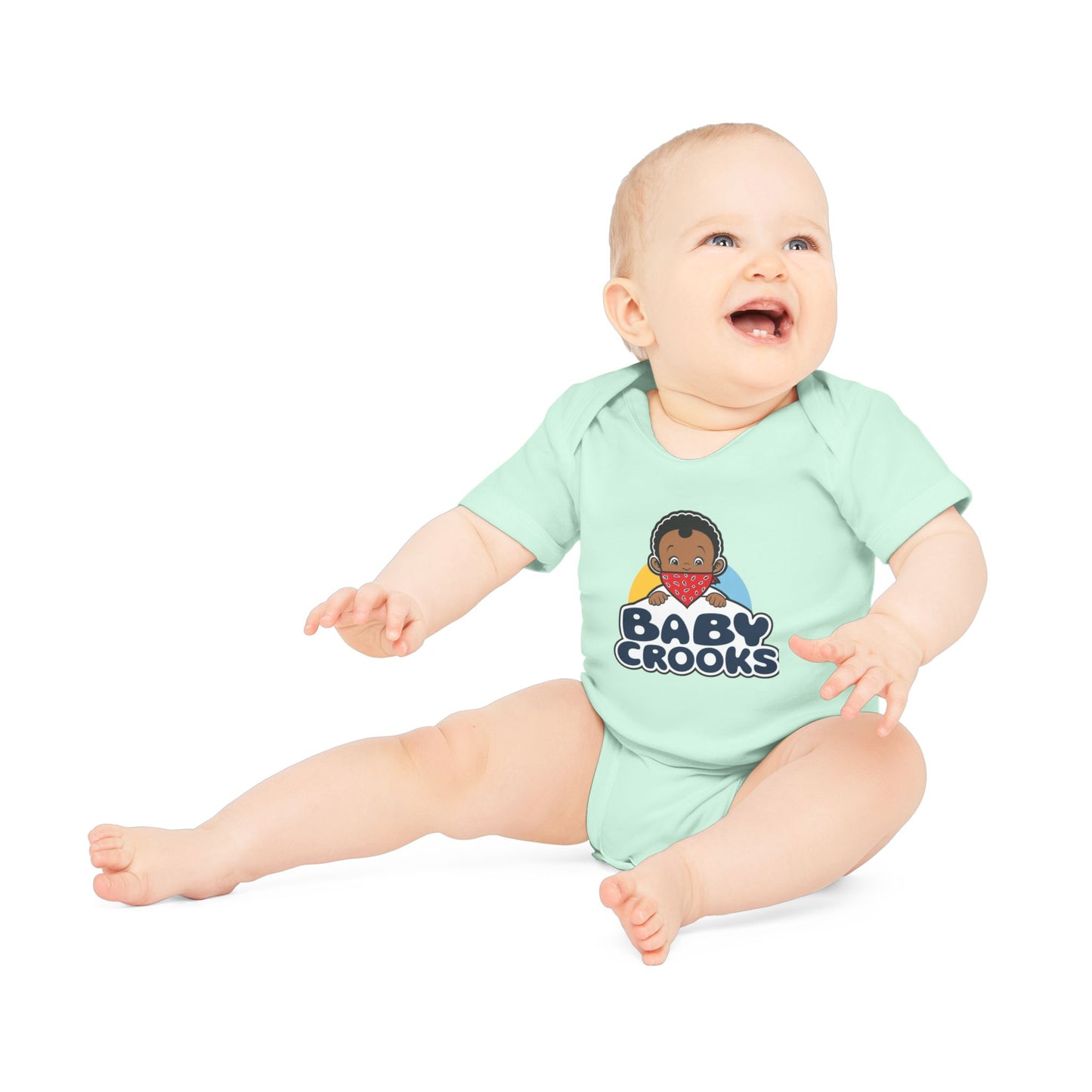 Baby Bodysuit – 'Baby Crooks' Cute Cartoon Infant Onesie (Gender Neutral, Newborn Gift)