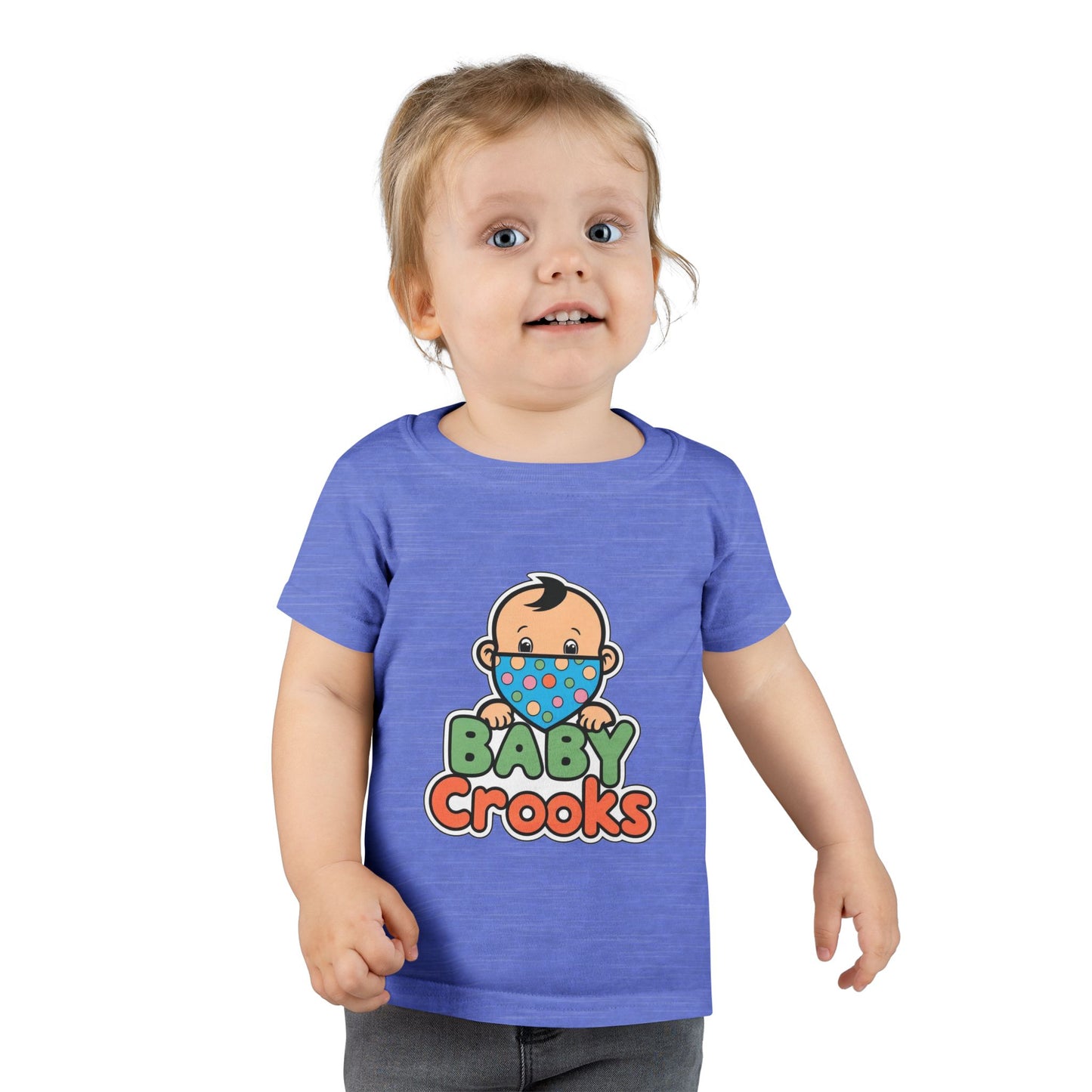 Toddler T-Shirt — "Baby Crooks" Cute Masked Baby Graphic Tee for Kids
