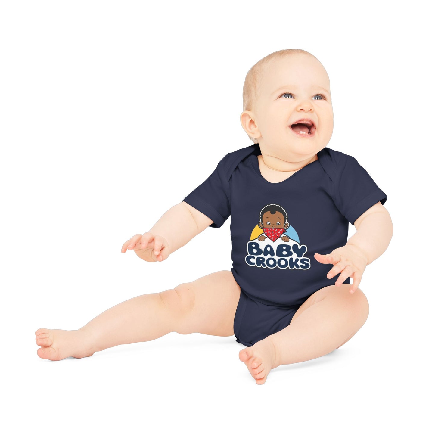 Baby Bodysuit – 'Baby Crooks' Cute Cartoon Infant Onesie (Gender Neutral, Newborn Gift)