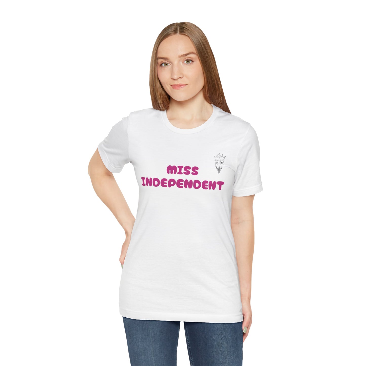 Miss Independent jersey t-shirt, bold urban style