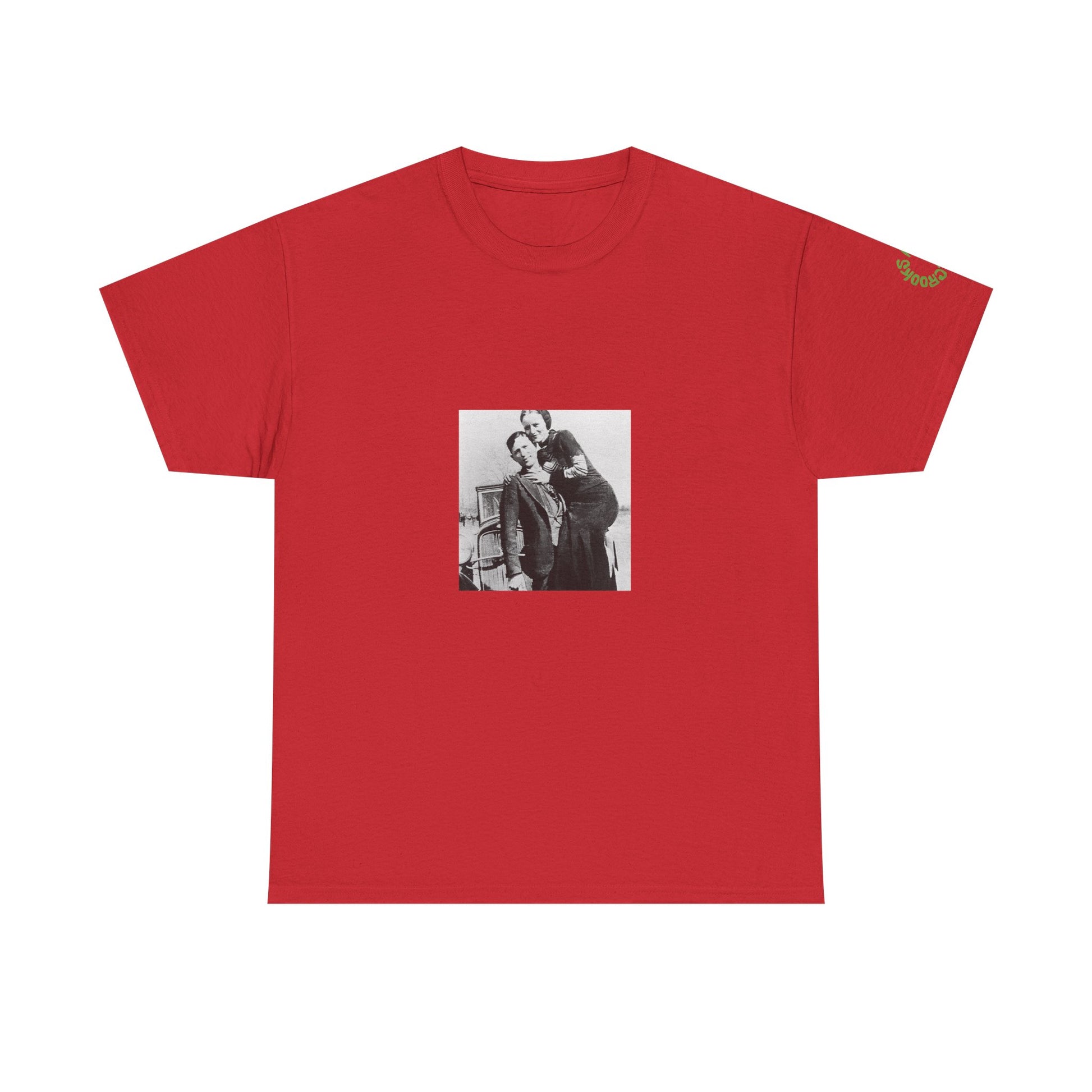 Bonnie and Clyde T-shirt featuring a bold design inspired by the infamous outlaw duo