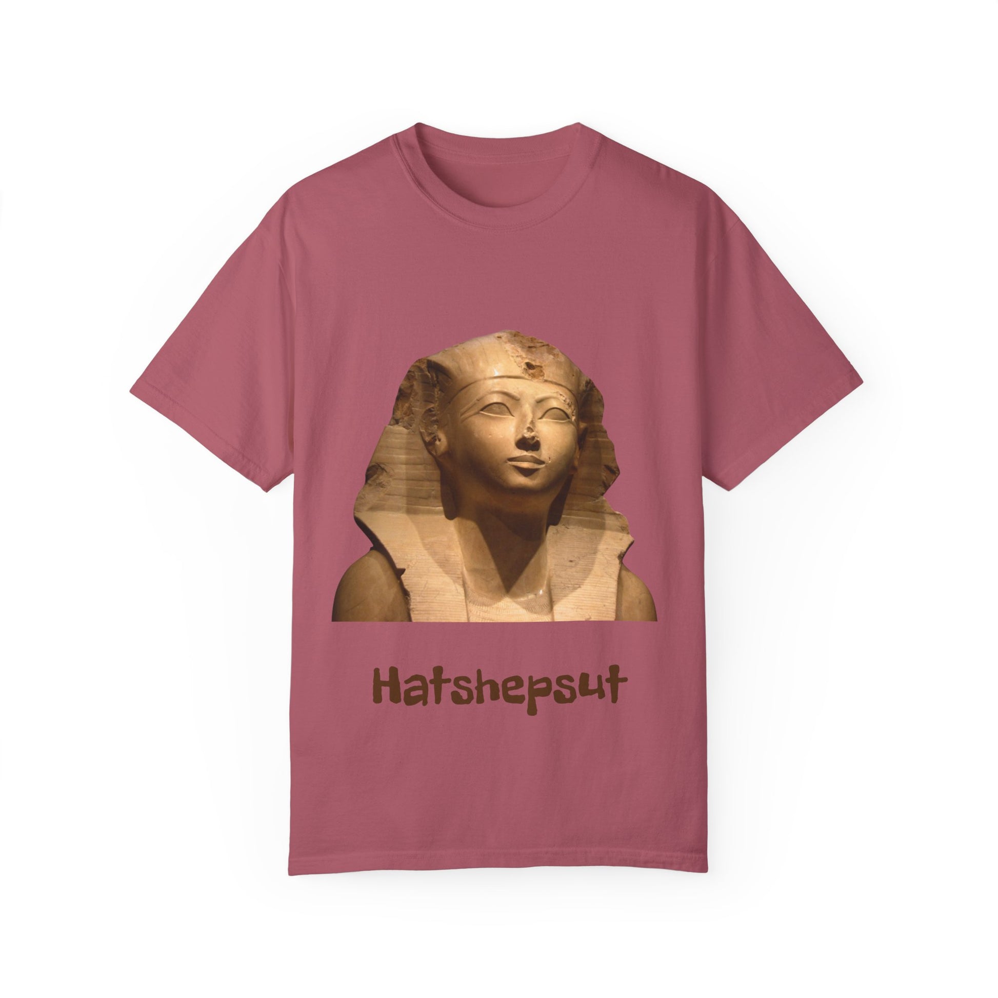 Hatshepsut T-shirt, honoring the powerful female pharaoh with regal design