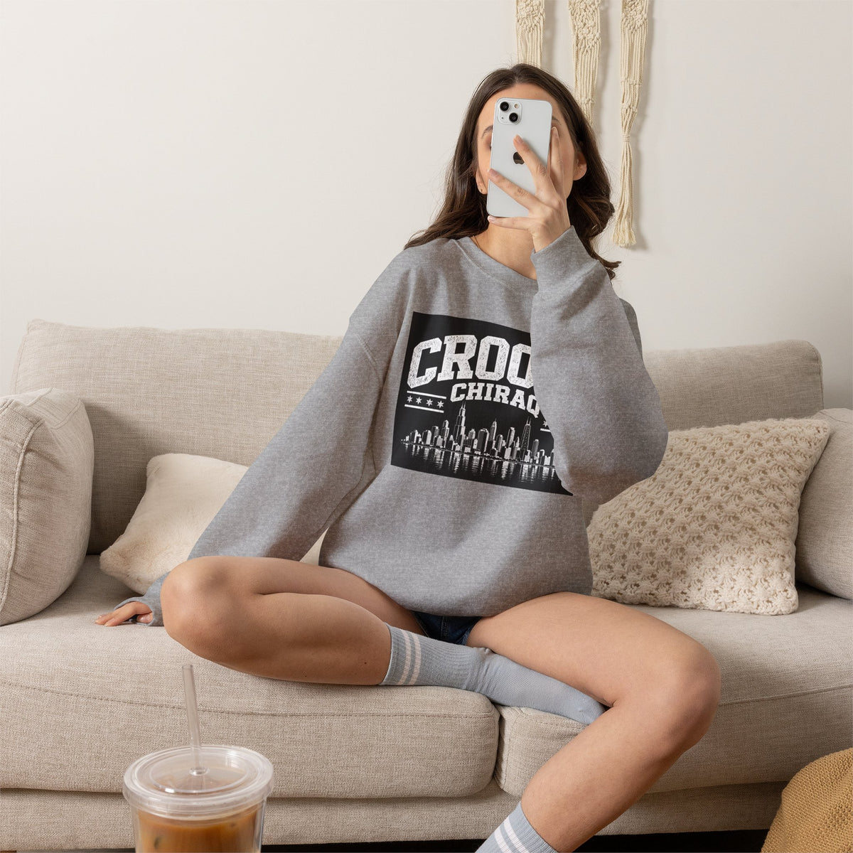 Crooks Chiraq Crewneck Sweatshirt - Urban Chicago Skyline Graphic
