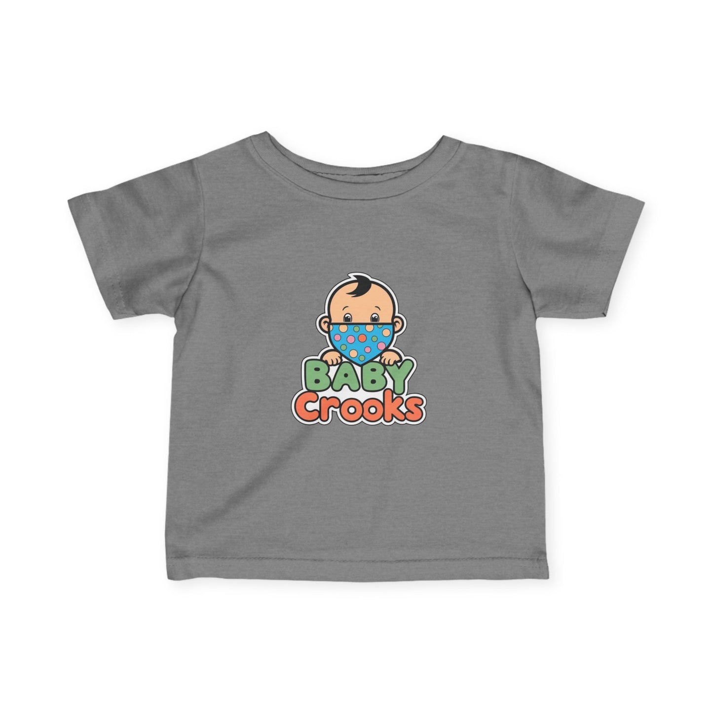 Infant Tee — Cute "Baby Crooks" Cartoon Baby Mask Design