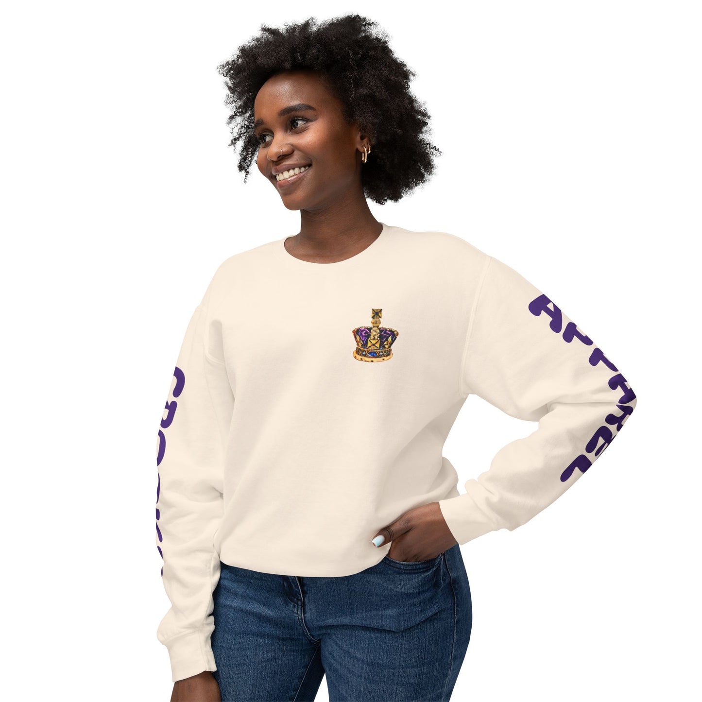 Cozy crewneck with unique graphics, perfect for a casual yet edgy look.