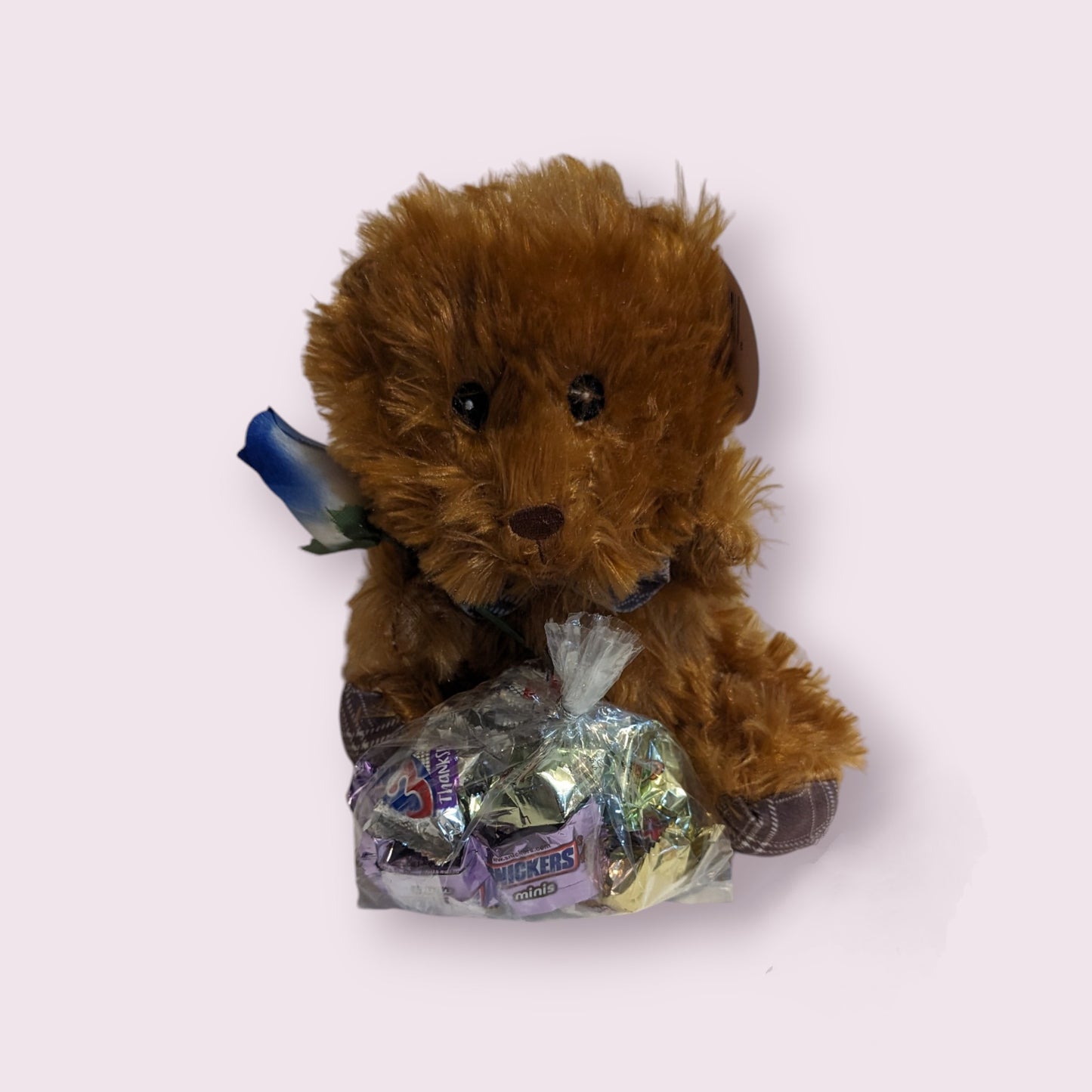 Teddy Bears with wooden rose/bag of candy